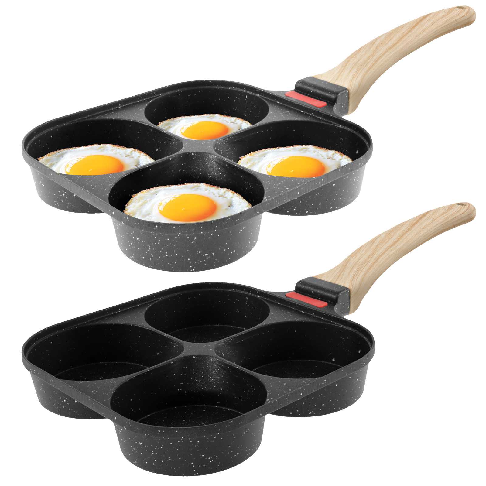 Mini Pancake Griddle - กระทะทอดไข่ กระทะแพนเค้กแบบไม่ติดกระทะ 4 ช่อง อุปกรณ์ทำอาหาร กระทะแพนเค้ก