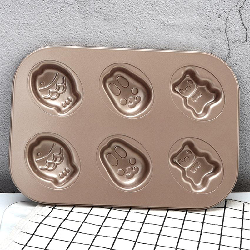 Mini Pancake Griddle - 1pcs เค้กคุกกี้แพนเค้กเหล็กคาร์บอนไม่ติดถาดอบการ์ตูนรูปแม่พิมพ์เครื่องครัว