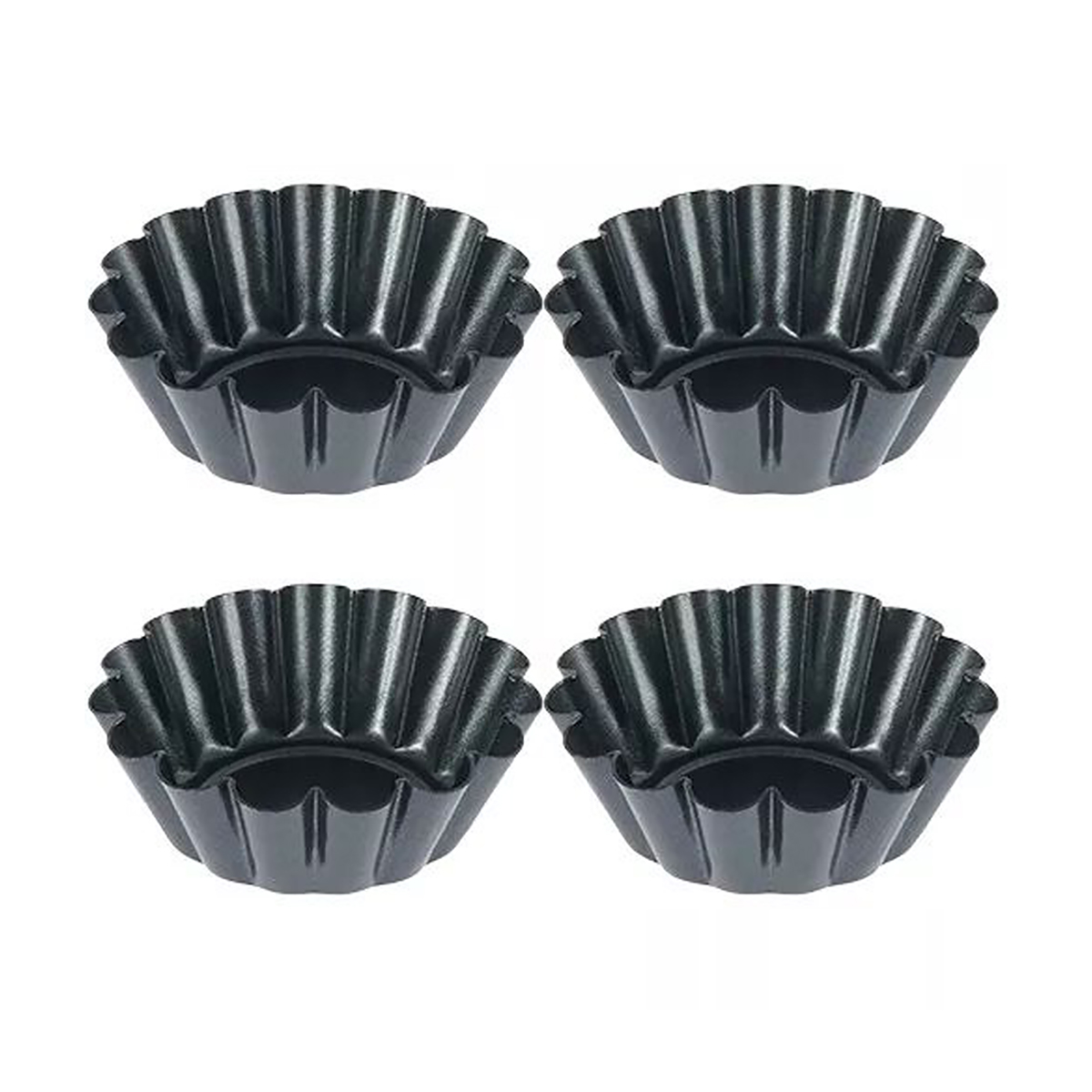 Egg Waffle Pan - พิมพ์ทาร์ตทรงกลมขนาดเล็ก 4 ชิ้น แบบไม่ติดกระทะ สำหรับทำทาร์ตไข่ มัฟฟิน