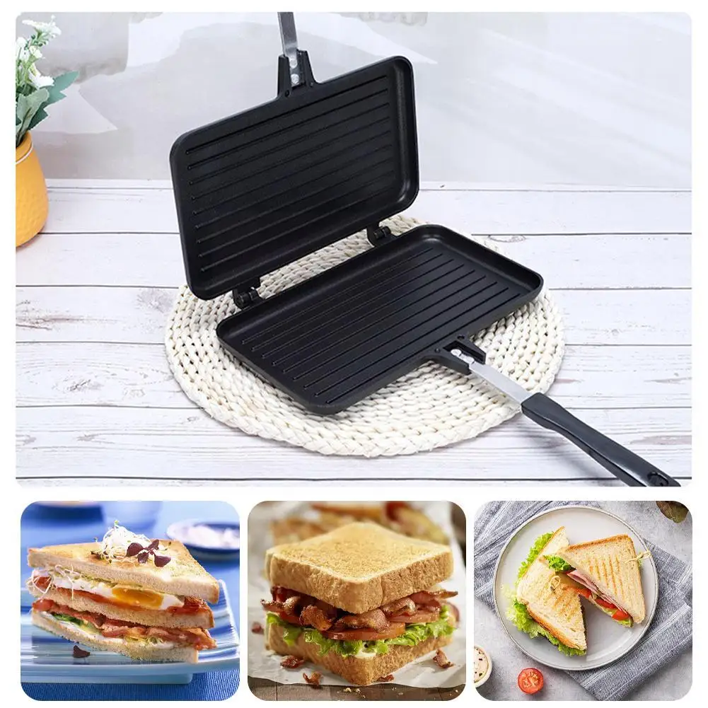 Mini Pancake Griddle - กระทะสองด้าน Non-Stick เครื่องทําแซนวิชวาฟเฟิลแพนเค้กขนมขบเคี้ยว Griddle PAN ขนมปังบาร์บีคิวแผ่นครัวเครื่องมือทําอาหาร