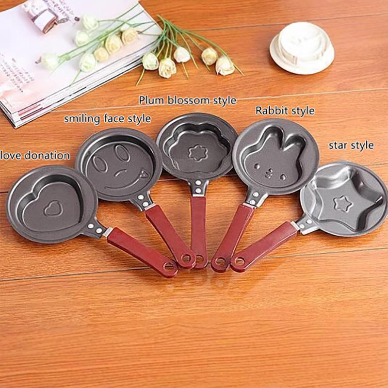 Mini Pancake Griddle - กระทะทอดไข่ขนาดเล็ก อุปกรณ์ครัวสำหรับอาหารเช้า กระทะรูปหัวใจ กระทะทำแพนเค้ก กระทะทำไข่เจียว รุ่น
