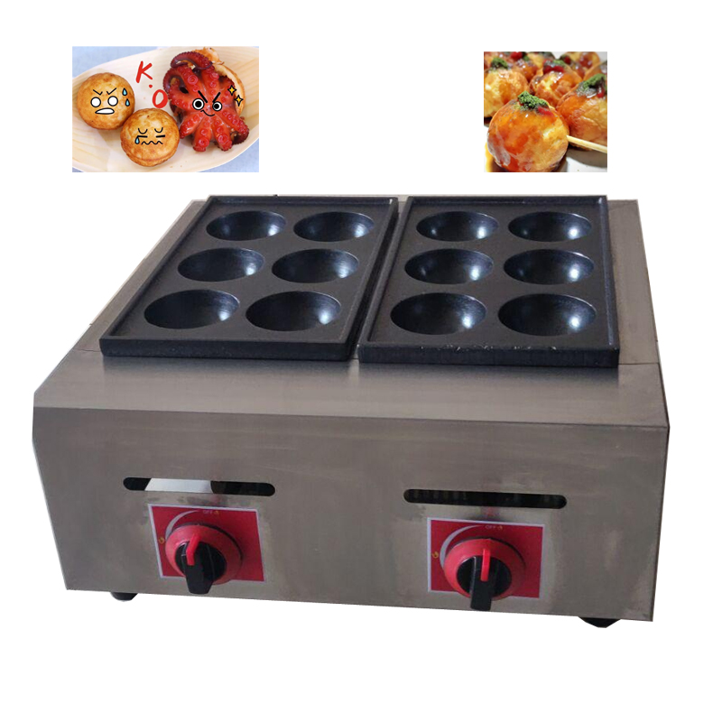 Takoyaki Grill Plate - เครื่องย่างลูกชิ้นไฟฟ้า/แก๊สเชิงพาณิชย์, เครื่องทำทาโกะยากิพร้อมแผ่นเหล็กหล่อเคลือบกันติด, เครื่องทำลูกชิ้น