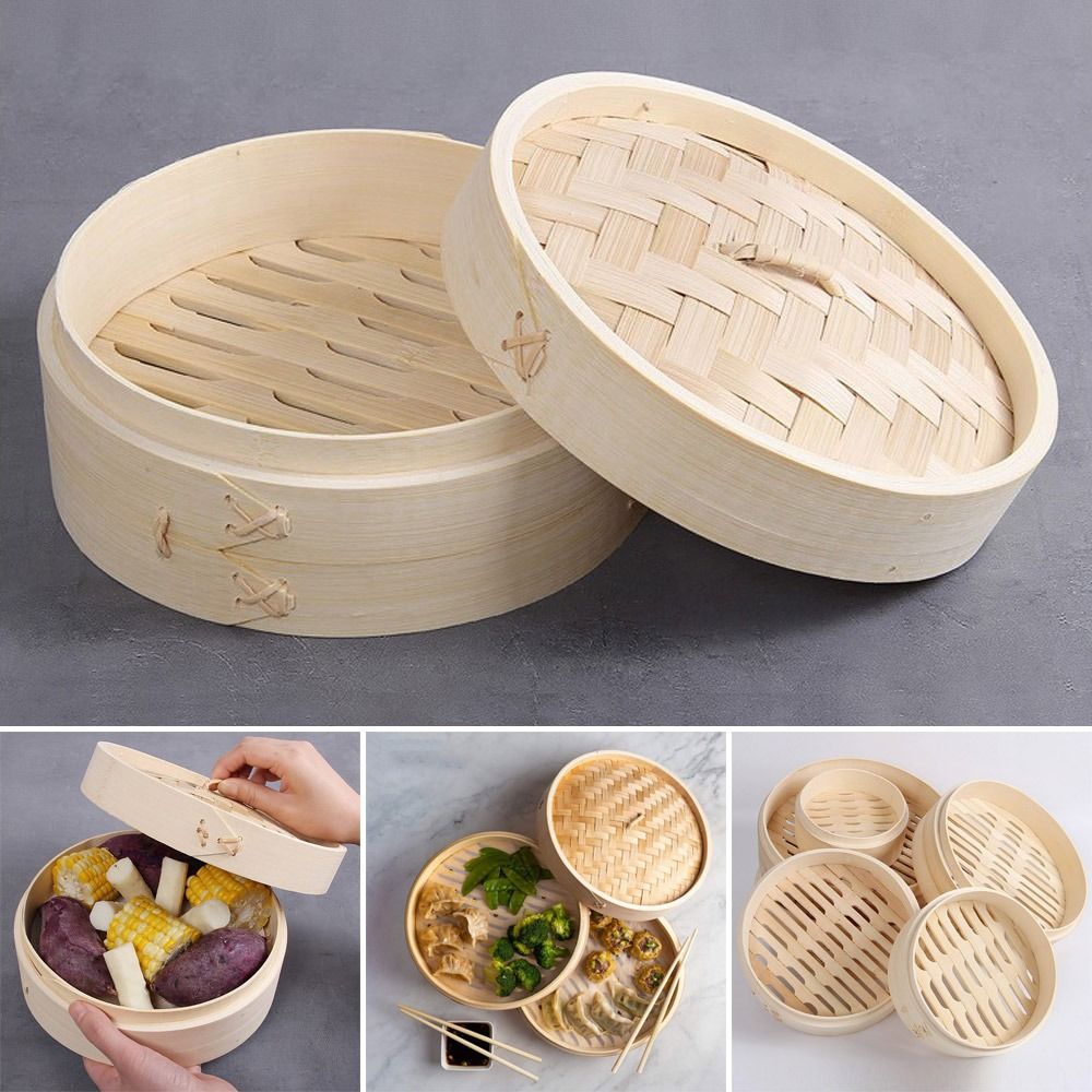 ตะกร้า kukusan bambu พร้อมฝาปิ - Bao Steamer Bamboo บทวิจารณ์และราคา