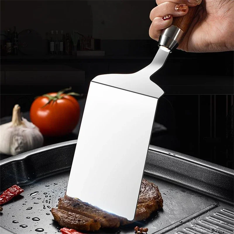 สแตนเลสสตีลสแควร์หัวสเต็กทําอา - Okonomiyaki Spatula บทวิจารณ์และราคา
