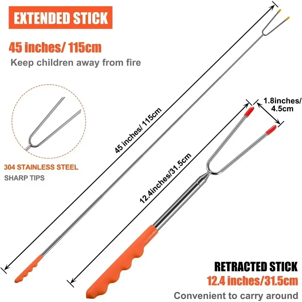ใหม่บาร์บีคิวส้อม Telescopic เ - Corn Dog Stick บทวิจารณ์และราคา